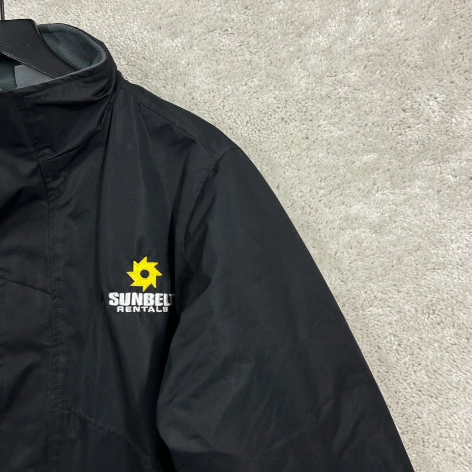 Sunbelt Rentals Coat Mens Size Small Black Fleece Lined Full Zip Nylon Workwear - Image 3 of 4