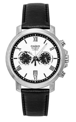 Casio Beside Quarz-Chronograph Weiß Zifferblatt BMS-500L-7A 50M Herrenuhr