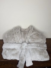 Pottery Barn Double Sided Faux Fur Robe Medium Dove