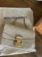 LOUIS VUITTON Marceau Monogram Empreinte Leather Shoulder Bag Beige