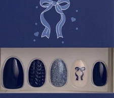 Red Aspen Short Almond Blue Sweater Bow Warm Wool Wishes, Wilhelmina SOLD OUT❄️