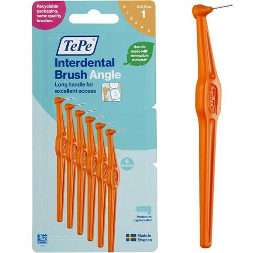TePe Angle Interdental Brushes Orange 0.45mm - 6 Pack