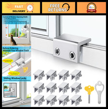 12 Pack Adjustable Window Locks with Key for Sliding Doors Windows - Easy Inst