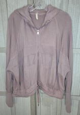Free People Movement Trekking Out Full Zip Hooded Jacket Mauve Size M Drawstring
