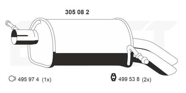 Ernst EndschalldäMpfer NachschalldäMpfer 305082 FüR Ford WGR Galaxy 1-image
