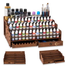 OPHIR 98 Holes Paint Organizer, Wooden Paint Holder f 15ML 18ML Miniature Paints