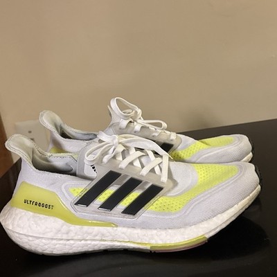 Adidas Ultraboost White Solar Neon FY0377 Multicolor Sneakers Men's Size 8