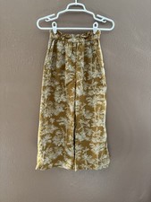 Tropical Print Elastic Waist Wide Leg Crop Pants Women  s American Eagle S