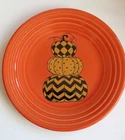 Fiesta Halloween Luncheon Plate, Art Deco Pumpkins, 9"