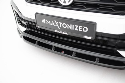 Maxton Design Frontlippe passend für VW T-Roc R Mk1 schwarz Hochglanz