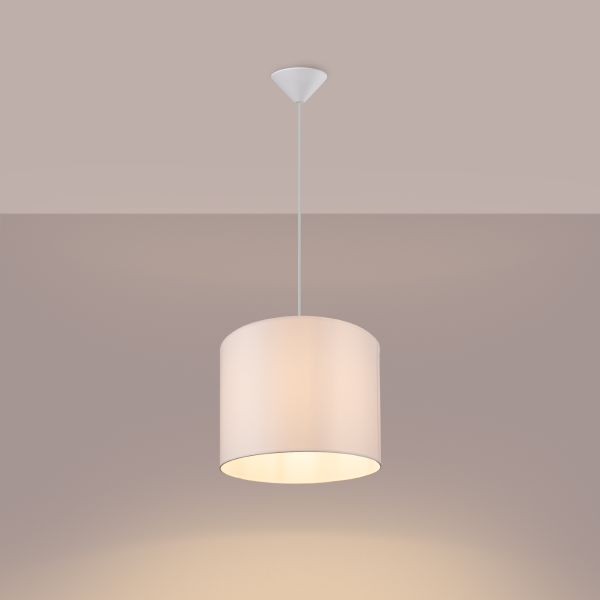 Suspension en tissu haut de gamme blanc Nova d.30 E27