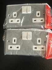 MK Metalclad Twin Socket complete with Metal Back Box X 2