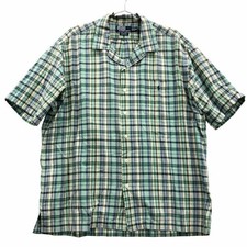 Ralph Lauren Vintage Open Collar Shirt Caldwell Check AFB42 Used STOC-0
