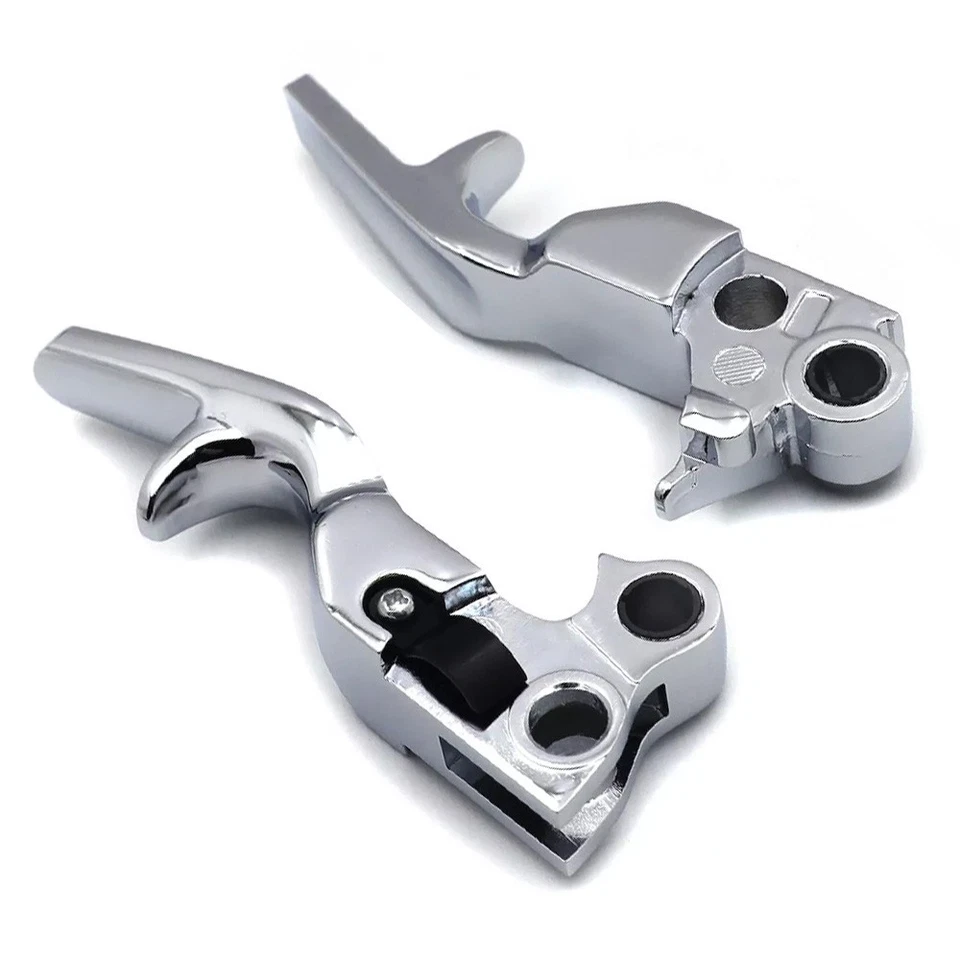 Short Clutch Hand Brake Lever Silver For Harley-Davidson Softail 1996-2012 - Image 3 of 4