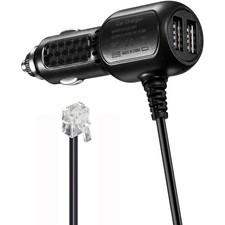 12V Dual USB RJ11 Radar Detector Power Cord Black for Escort Passport/Uniden/V1