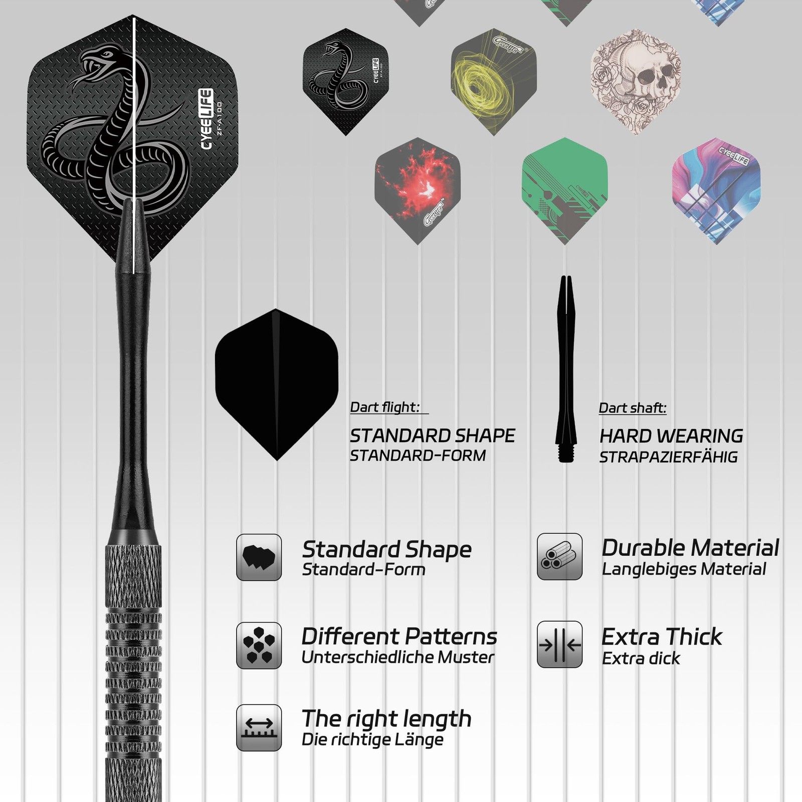 CyeeLife Darts Plastic Tip - 18pcs Soft Tip Darts Set for Electronic Dart Board