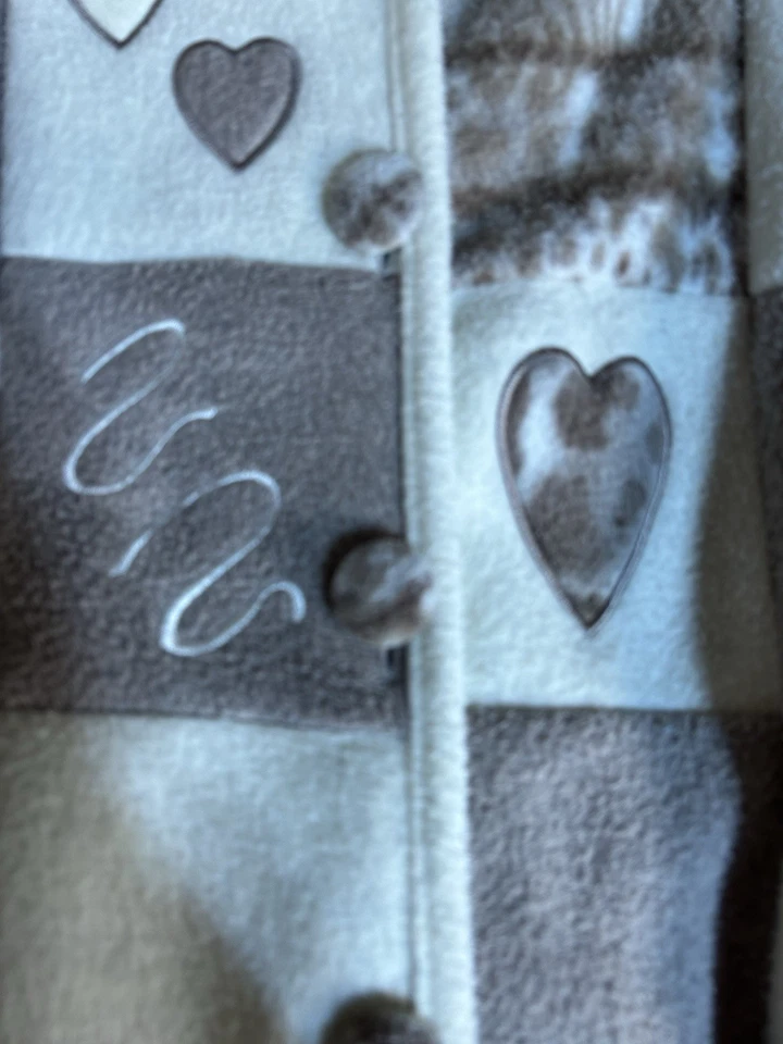 Vintage Teddi Fleece Embroidered Cottagecore Comfy Grandma CL Button Jacket 90s - Image 3 of 4