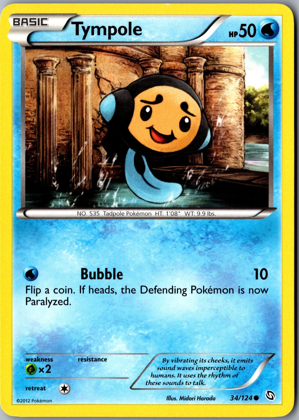 Tympole 34/124 Common Dragons Exalted Lightly Played Pokemon Card TCG Single