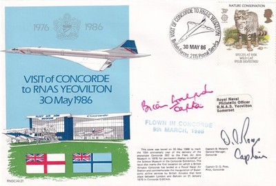 Geflogene Concorde Besuch der Concorde bei RNAS Yeovilton signiert 2 Concorde Kapitäne
