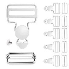 CooBigo 6Sets 1-1/4 Inch Metal Jeans Buckles, Overalls Buckles with Adjustable