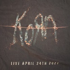 Korn - Live Stream April 24th 2021 2XL XXL Black Band T-shirt Tee Metal Concert