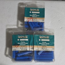 Lot of 3 Anchor All Plastic Masonry Plugs w/Screws Light Duty 1/4" x 2" 87754