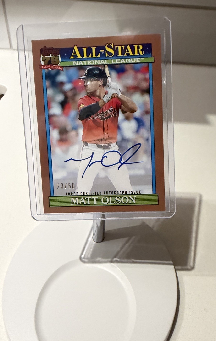 2026 Topps Series 2 Matt Olson AUTO Gold /50 1991 All-Star 23/50 Braves