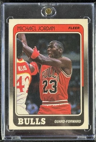 1988-89 Fleer Basketball Michael Jordan Card #17 Chicago Bulls HoF NM+