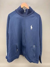 VTG Polo Ralph Lauren Mens Blue Full Zip Mock Neck Big Pony Track Jacket Sz 2XL