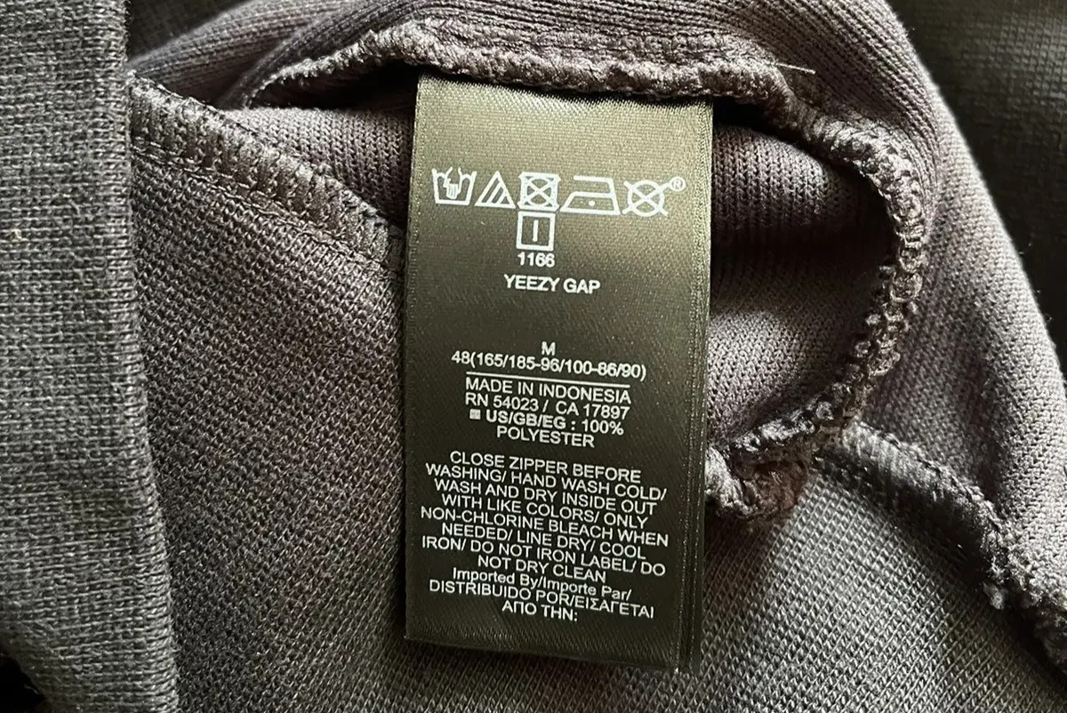 Yeezy Gap LA H14A Polar Fleece Zip Up Hoodie Black Navy Mens