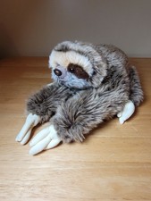 Realistic Sloth Plush Stuffed Animal Toy Hook Loop Hands Feet- Soft