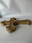 Ornate Gold Hard Plastic Cross Wall Plaque Prop Home Decor 12.5"x9.5”x1” BROKE — photo 5