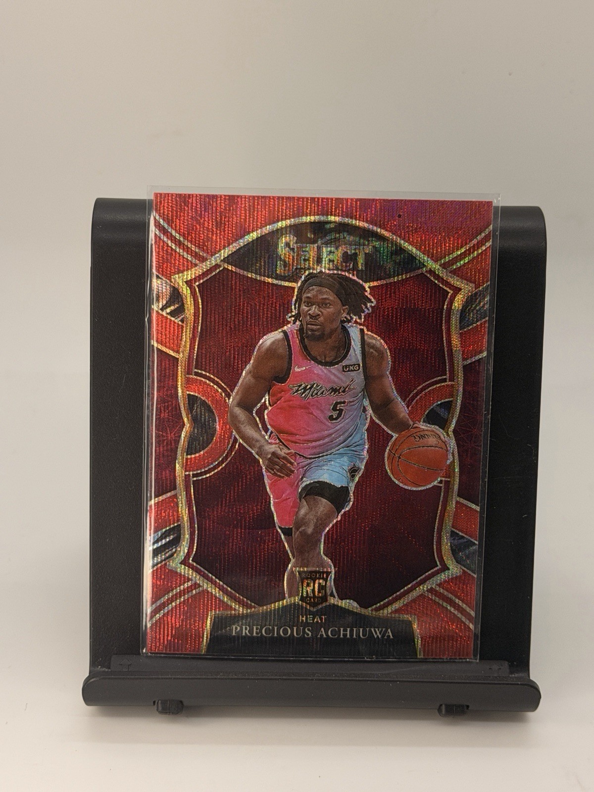 2020-21 Panini Select Red Wave Precious Achiuwa Rookie Prizm Concourse #80 Miami