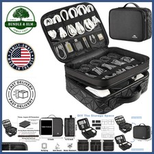 Cord Organizer Case with Adjustable Dividers for DJ Gear and Music Equipment