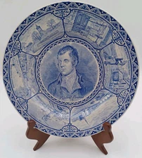 Vintage Blue Spode Robert Burns Plate 10.25"