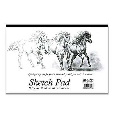 BAZIC Products Sketch Pad, 18 x 12 in, 20 Sheets, 1-Pack, 18'' x 12'' 20 Sheets