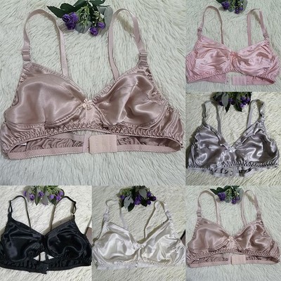 Damen Seiden BH Einfarbig Soft Cup Bügelfrei Büstenhalter 36C 38C 40C 44C 42C