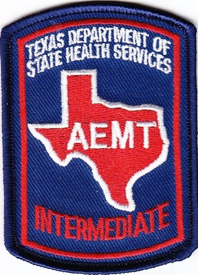 Texas EMT INTERMEDIATE Emergency Medical Technician MINI HAT PATCH EMS