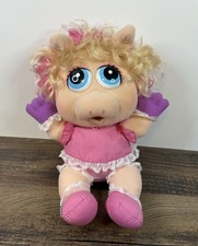 Vintage Muppet Babies Miss Piggy 12  Plush Henson Pink Polka Dot Dress Muppets