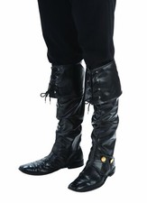Adult Unisex Black Boot Tops - Pirates, Renaissance, Santa, Cosplay