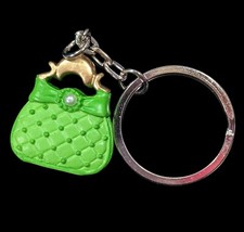 Retro Coquette Green Purse Shaped Keychain