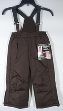 Snow Bib Pants Youth 4 Convertible Zip Off Suspenders Brown