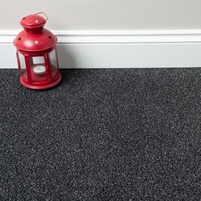 Charcoal Grey Liberty Heathers Twist Carpet Cheap Flecked Bedroom Felt Backed 4m