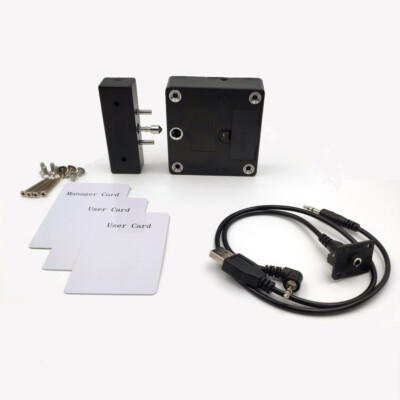 2nd-GEN Hidden RFID Lock with Emergency Power Cable for Wooden Cabinet, Drawer