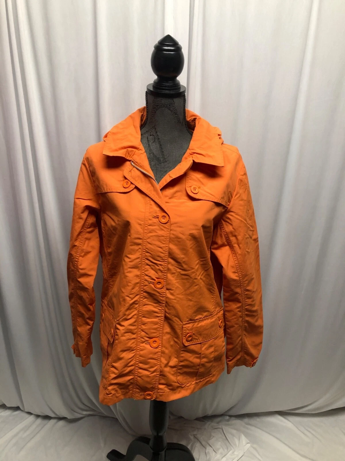 VETEMENTS Giacca leggera Lands End arancione con cappuccio donna taglia media impermeabile