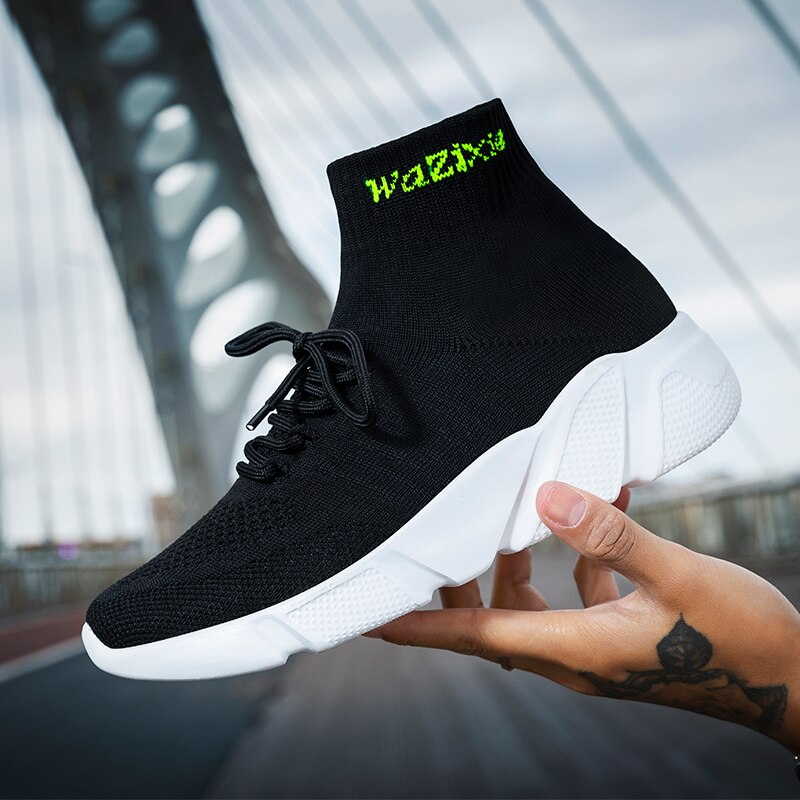 2023HighTop Sock Sneakers Men Soft Sports Walking Jogging Shoes for