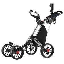 CaddyTek CaddyCruiser ONE Pro One-Click Folding 4 Wheel Golf Buggy - Silver