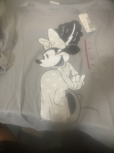 Minnie Mouse Shirt Top Womens XXL Gray Black White FrankenBride, BRAND NEW - Afbeelding 1 van 5