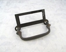Vintage Cast Metal Drawer Pull and Label Holder