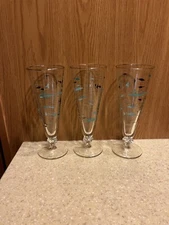Set Of 3 Vintage Libby Mediterranean Pilsner Glasses MCM